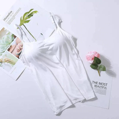 Camisole Femme avec Soutien-gorge Intégré Maille Respirante Maintien