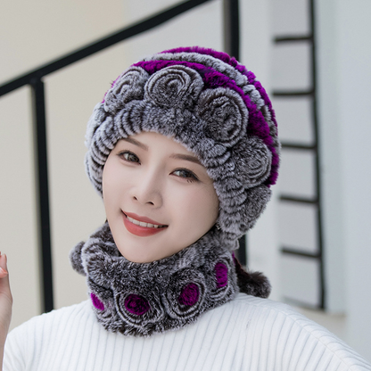 Bonnet Femme Hiver Fourré Doux et Confortable