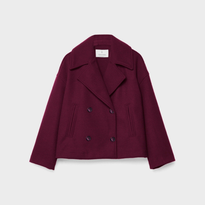 Veste Femme Chic - Manteau Court Élégant Double Fermeture