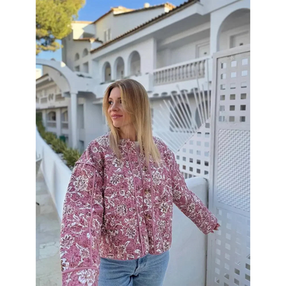 Veste femme légère imprimée fleurs tendance