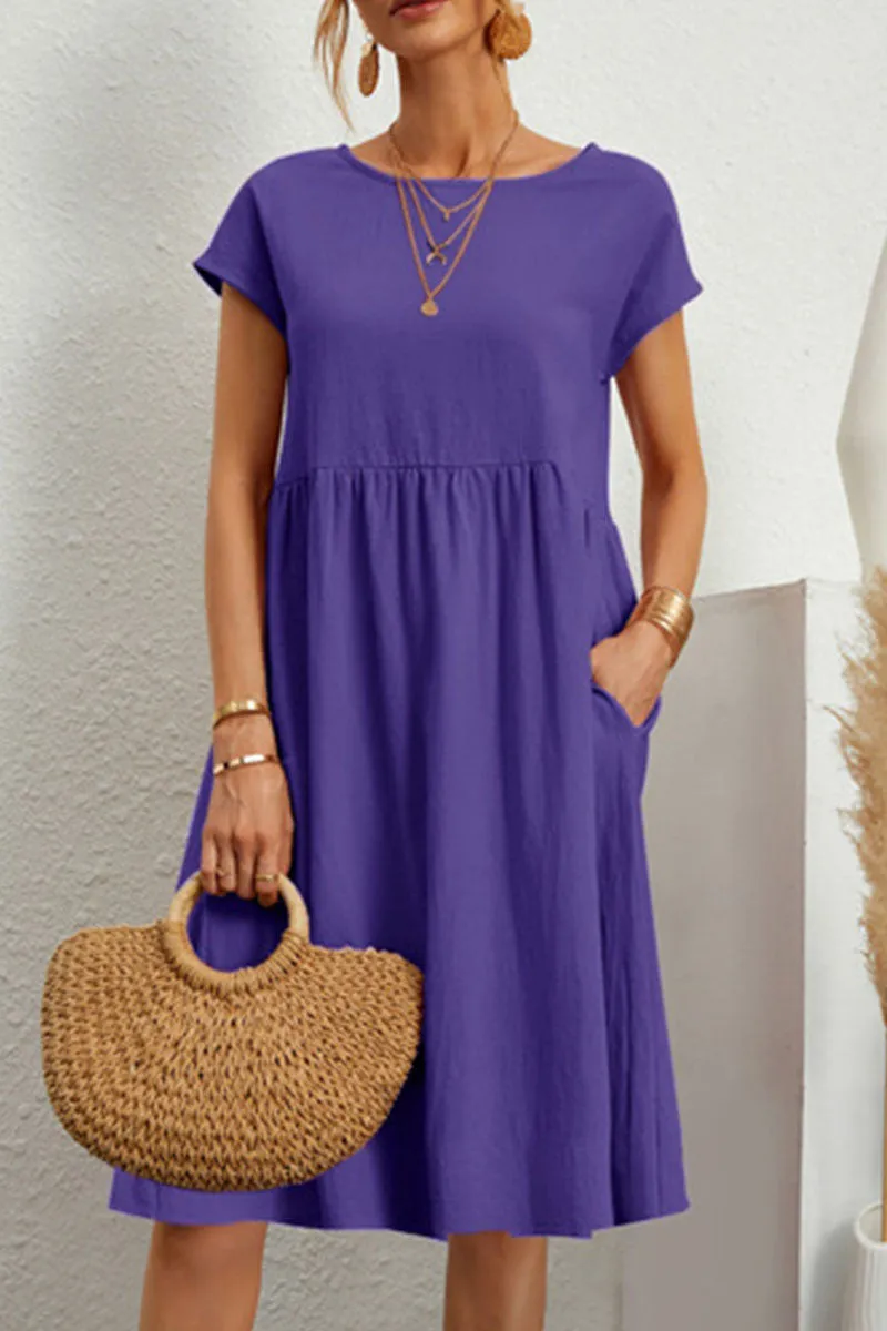 Robe Femme Décontractée avec Détails Brodés et Patchwork Coloré
