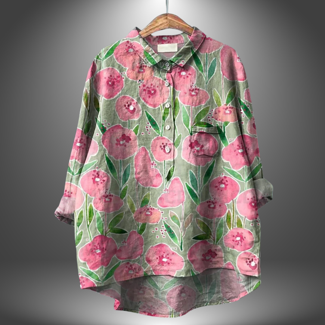 Chemise Manches Courtes Florale Femme Élégante