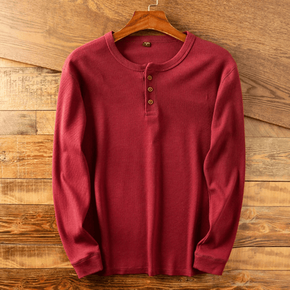 Pull en Col Henley Manches Longues pour Homme