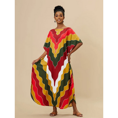 Kaftan Décontracté Col en V Été Léger