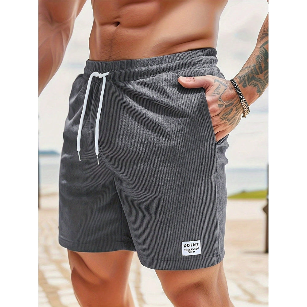 Pantalon Court Décontracté avec Poches et Ceinture Élastique