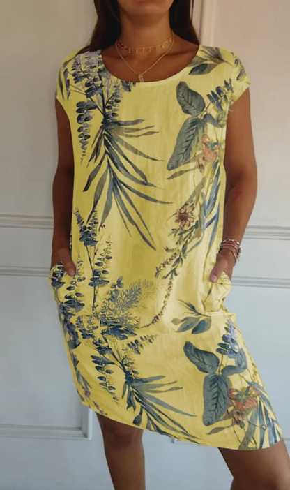 Robe fluide Femme Imprimé Végétal Poches