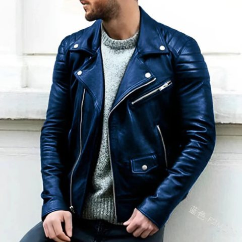 Blouson Cuir Homme Motard Vintage - PanierRoyale