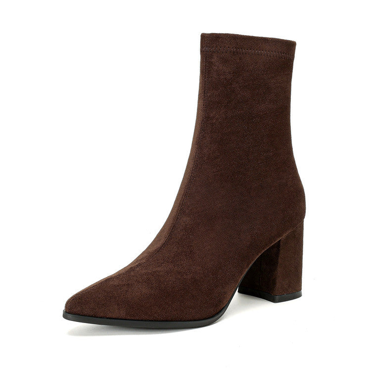 Bottes Femmes Confort Chaussures Zippées pour Ville