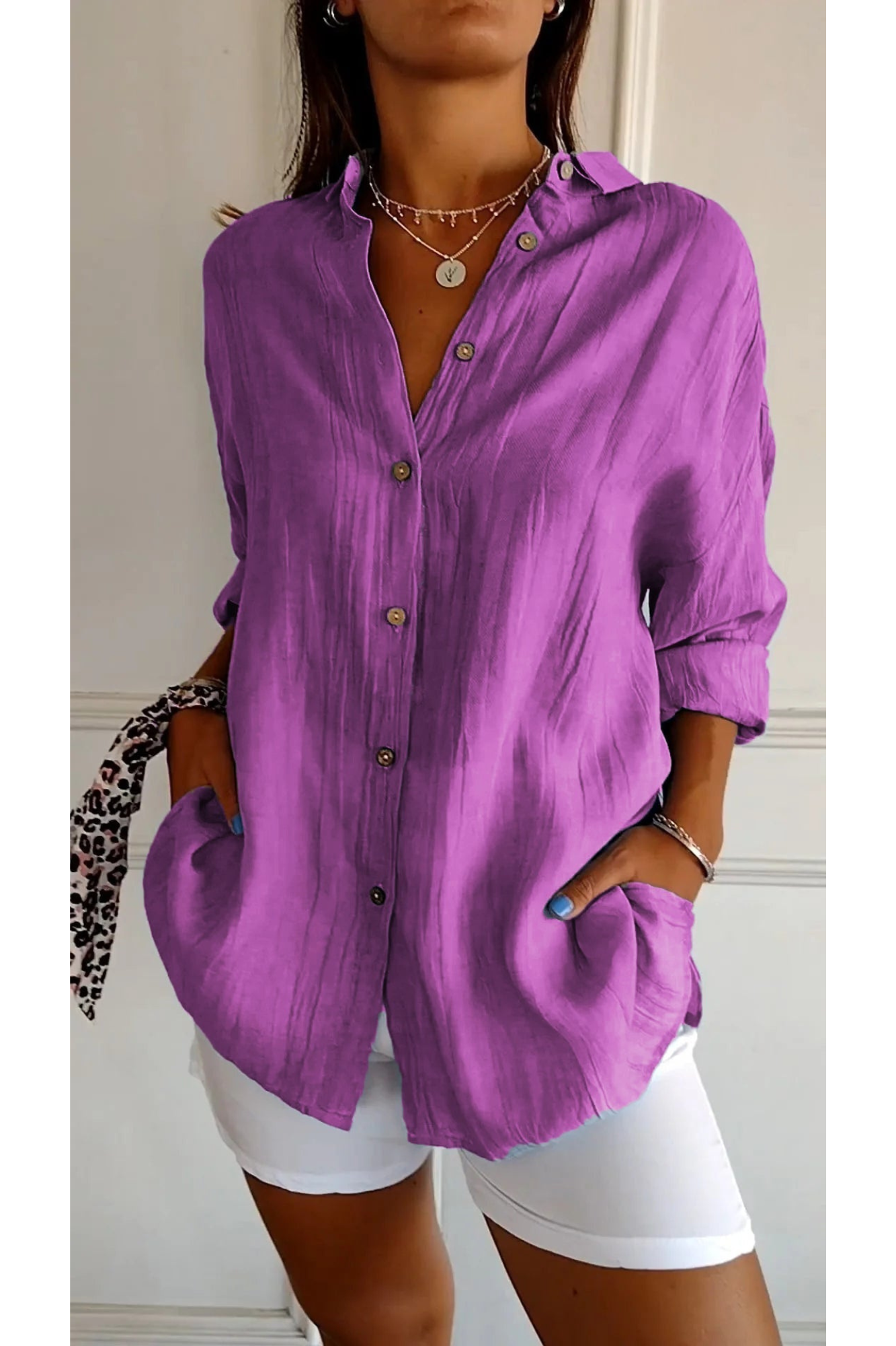 Chemise Femme Manche Courte Élégante et Légère