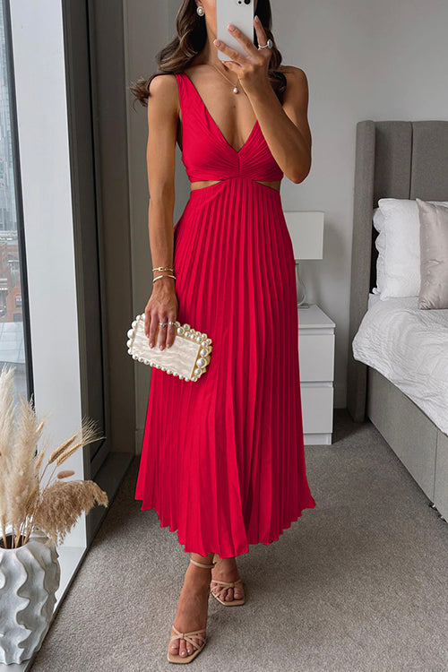 Robe de Soirée Satinée Décolletée avec Ceinture Taille Cintrée