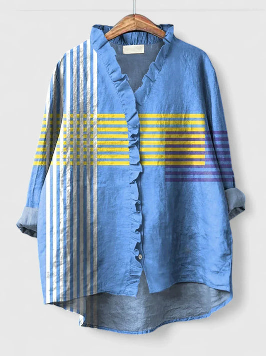 Blouse Décontractée Femme Vécutée en Coton Doux - BerlinGlamour