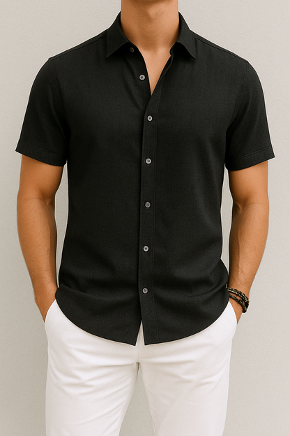 Chemise Homme en Coton Gris Clair Stylish