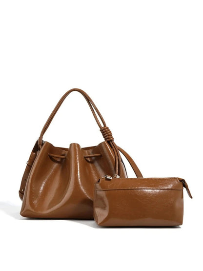 Sac à Main Brillant avec Fermeture à Cordon