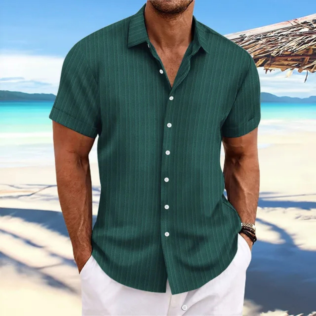 Chemise Homme à Rayures Vertes pour Été