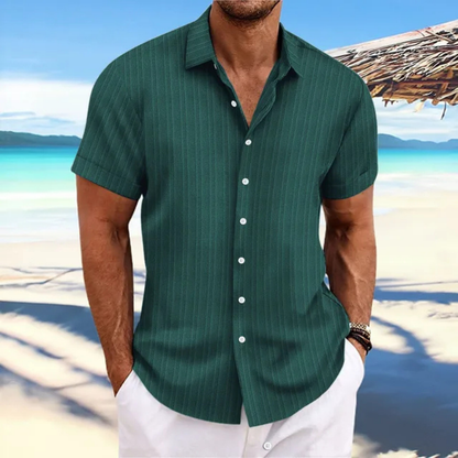 Chemise Homme à Rayures Vertes pour Été