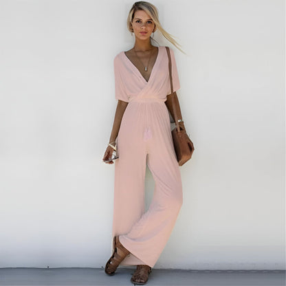 Robe Cocktail Courte à Manches Courtes Décolleté Profond