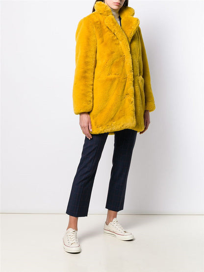 Manteau Femme Élégant Mi-Long pour Automne Hiver
