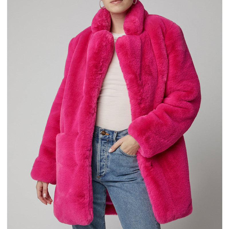 Manteau Femme Élégant Mi-Long pour Automne Hiver