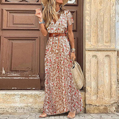 Robe Décontractée Florale Col V