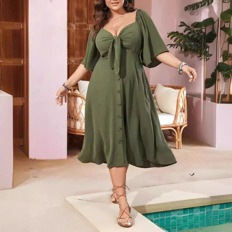Robe Été Décontractée en Coton Doux Style Vintage