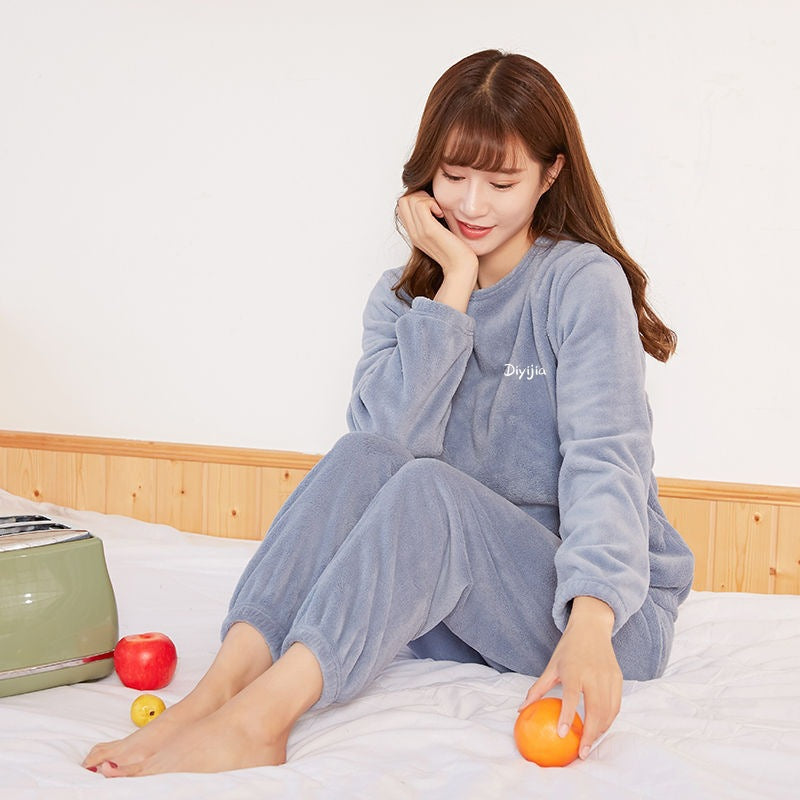 Pyjama Femme Hiver Douillet avec Pantalon Chaud