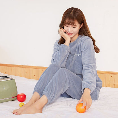 Pyjama Femme Hiver Douillet avec Pantalon Chaud