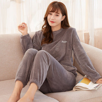 Pyjama Femme Hiver Douillet avec Pantalon Chaud