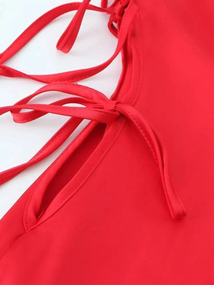 Robe longue femme élégante à lacets
