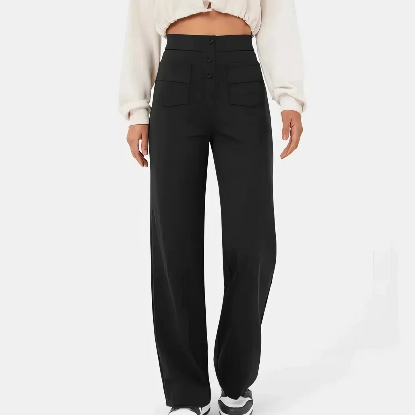 Pantalon Femme Élégant et Confortable Taille Élevée