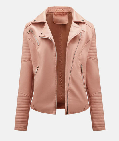 Veste Cuir Femme Élégante Taille Cintrée