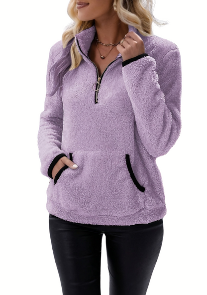 Pull Polaire Chaud et Confortable Mi-Zippé
