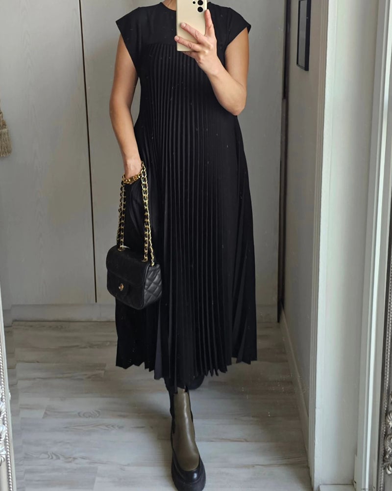 Robe longue Femme Tissu confortable Coupe fluide avec poches