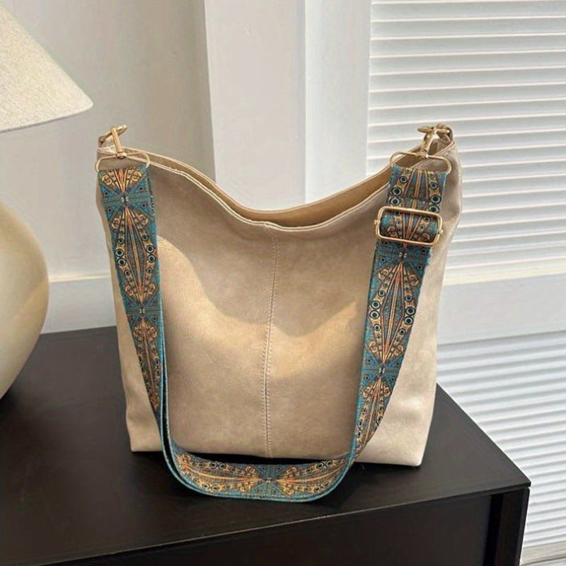 Sac Épaule Femme Cuir Imité Compact avec Fermeture Éclair