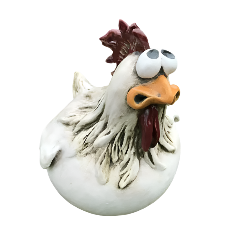 Statue Jardin Poulet en Céramique Décorative - PanierRoyale