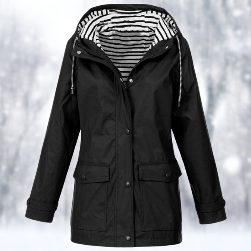 Veste femme à capuche avec fermeture éclair et poches avant