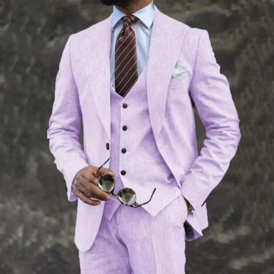 Costume Homme Léger 3 Pièces avec Col Reversible
