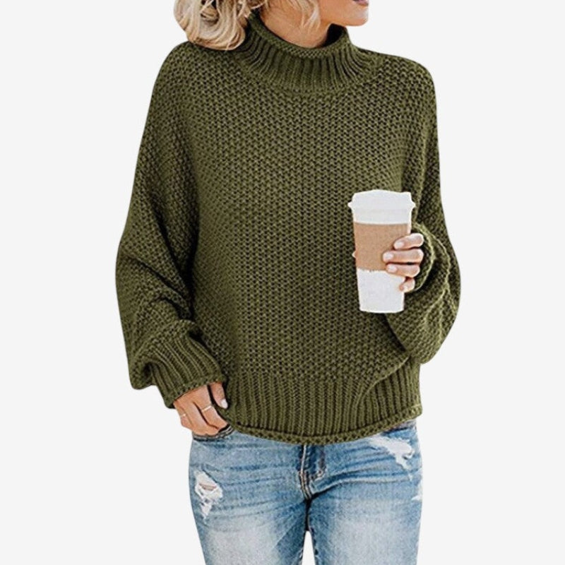 Pull Col Roulé Femelle Doux et Chaude