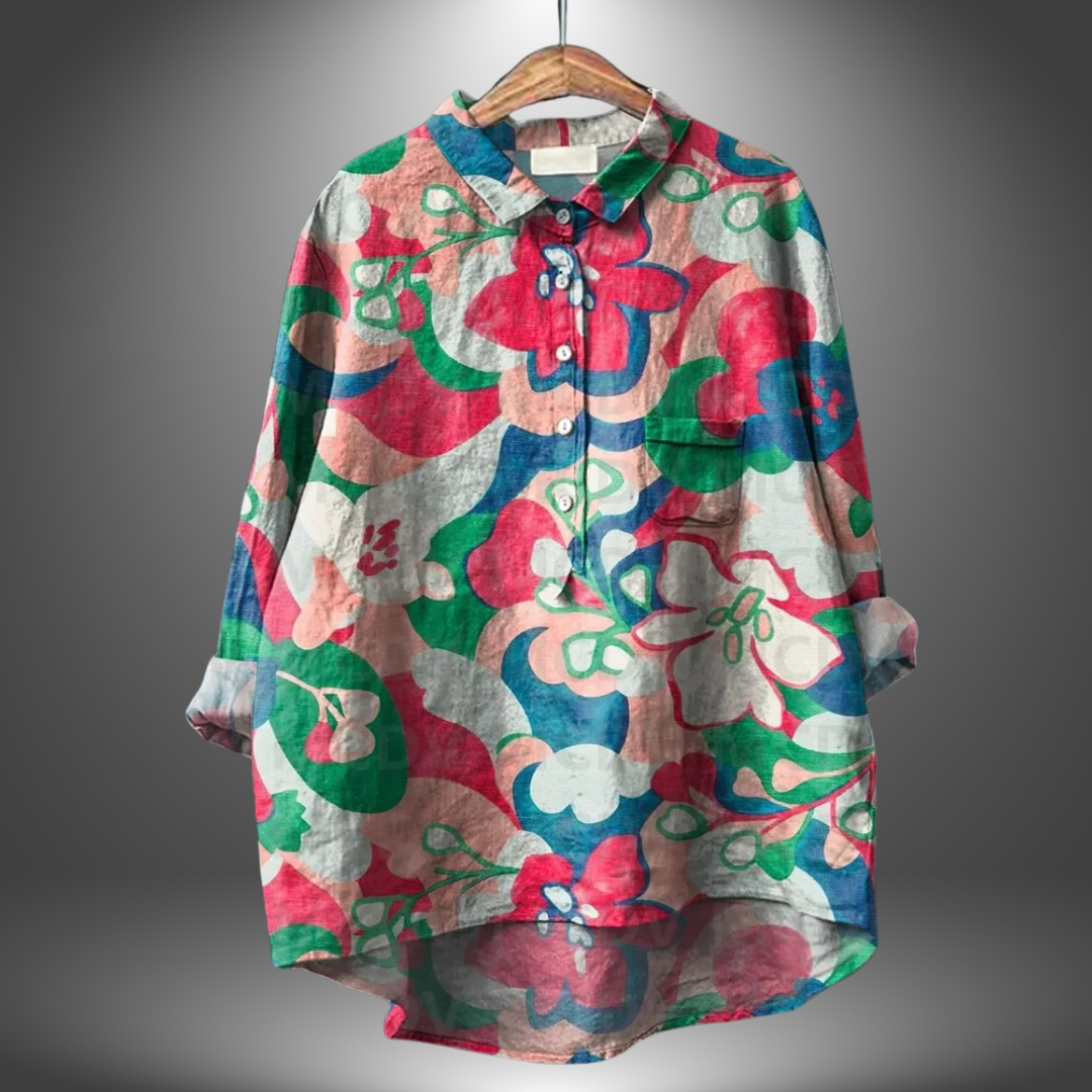 Chemise Manches Courtes Florale Femme Élégante