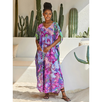 Kaftan Décontracté Col en V Été Léger
