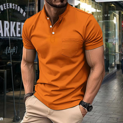 Polo Homme Classique avec Col Montant