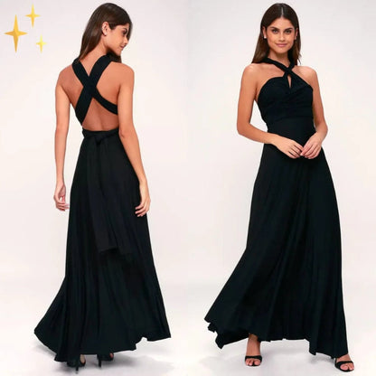 Robe Cocktail Élégante Sans Manches Décolleté Plongeant - PanierRoyale