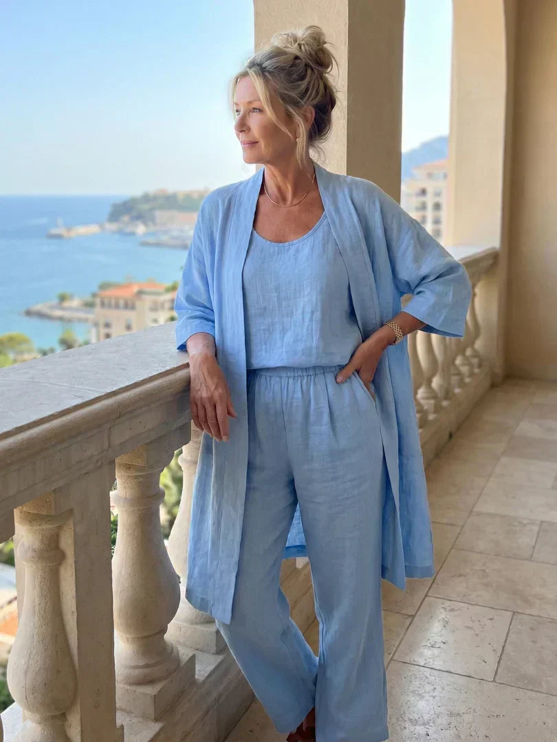 Ensemble Femme Kimono Fluide et Pantalon Ample