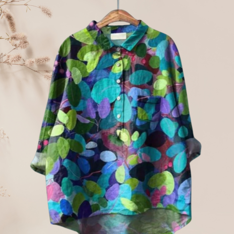 Chemisier femme en soie imprimé floral chic
