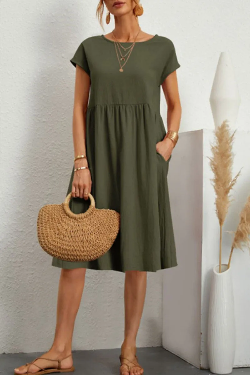 Robe Femme Décontractée avec Détails Brodés et Patchwork Coloré