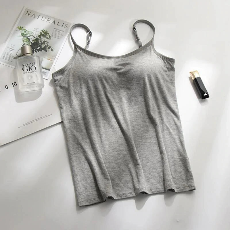 Camisole Femme avec Soutien-gorge Intégré Maille Respirante Maintien