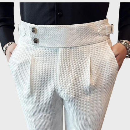 Pantalon Homme Carreaux Élastiqué Haut de Gamme