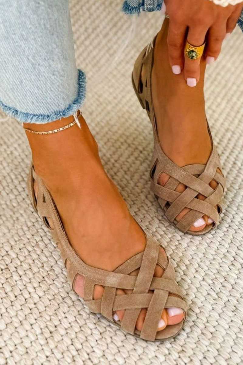 Sandales plates Femme Tressées Bout Ouvert - PanierRoyale