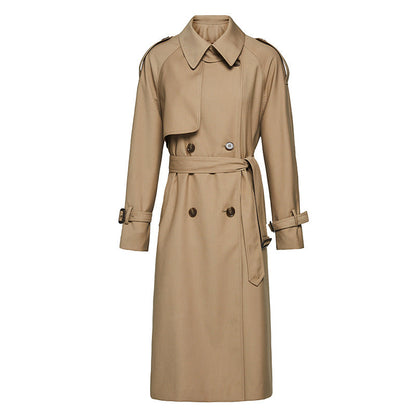 Manteau Trench Classique Beige Femme avec Ceinture Adjustative