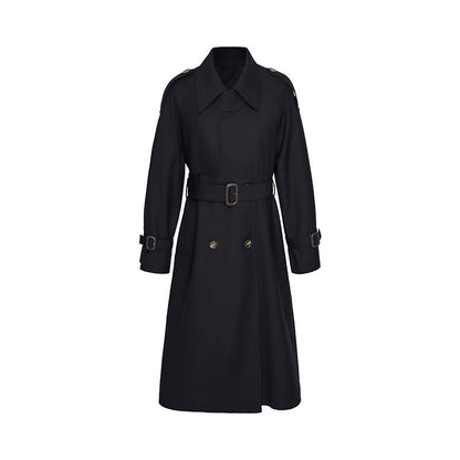 Manteau Trench Classique Beige Femme avec Ceinture Adjustative