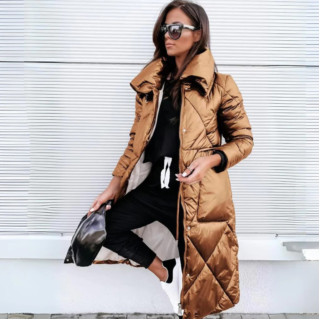 Manteau Hiver Épais Doublé avec Poches et Fermeture Éclair